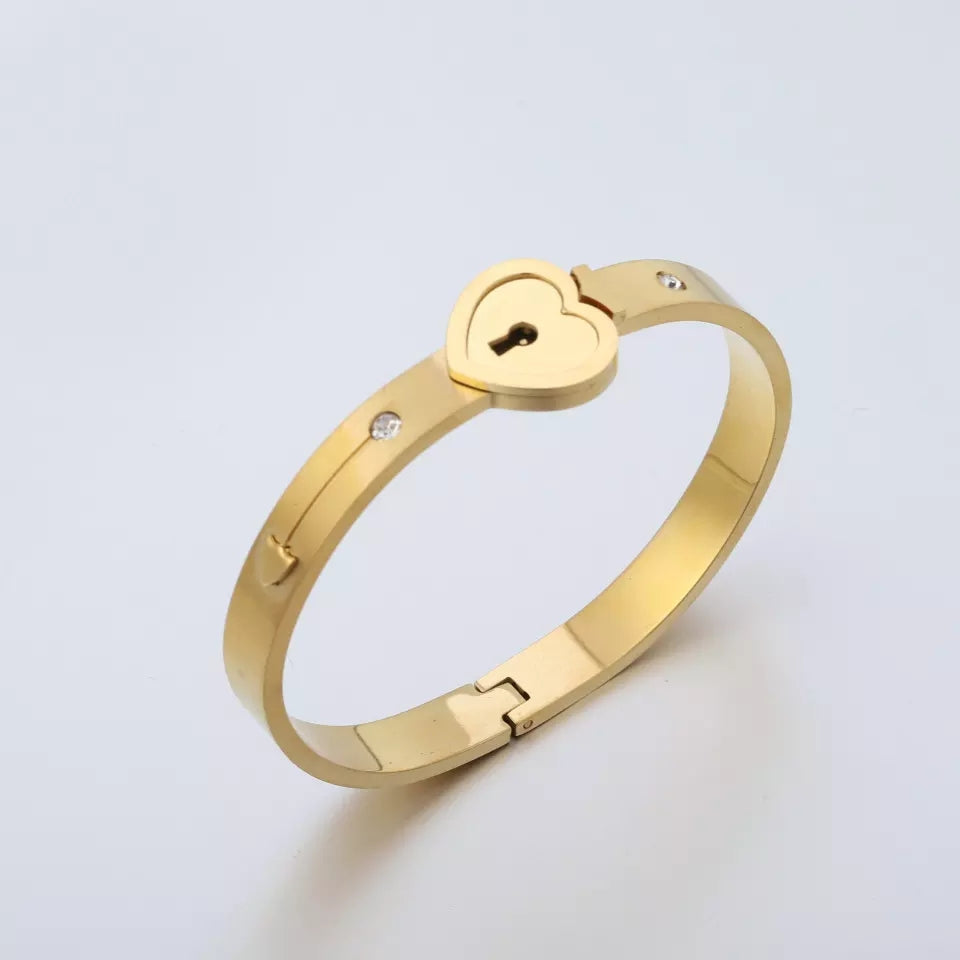Heart Lock Bracelet with Key