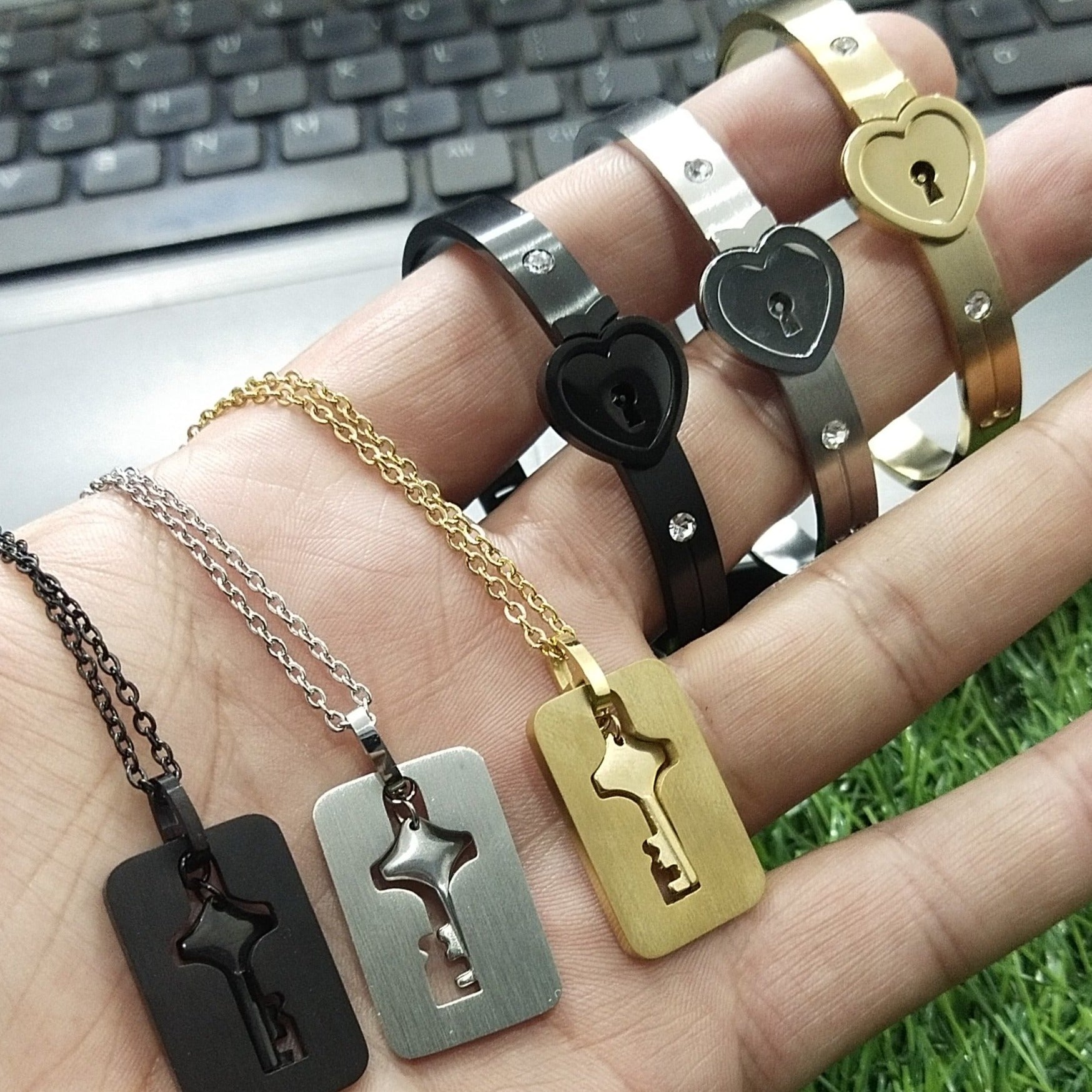 Heart Lock Bracelet with Key